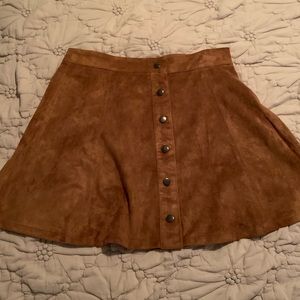 Brown Suede Circle Skirt